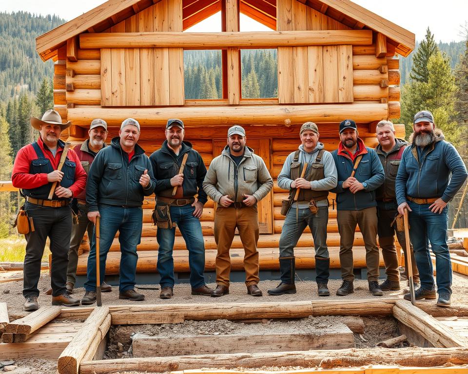 professional log cabin builders team