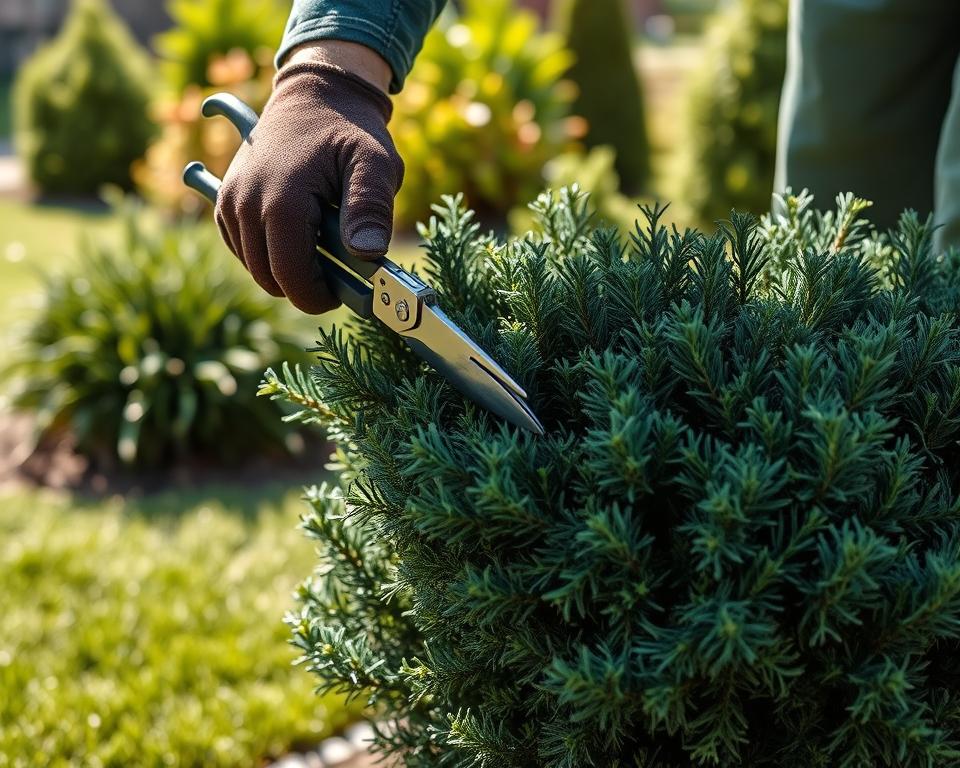 pruning evergreen plants