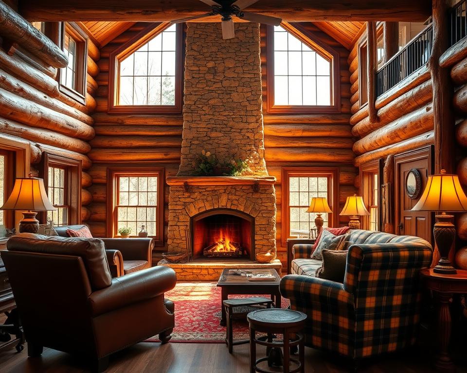 rustic charm log cabin interior