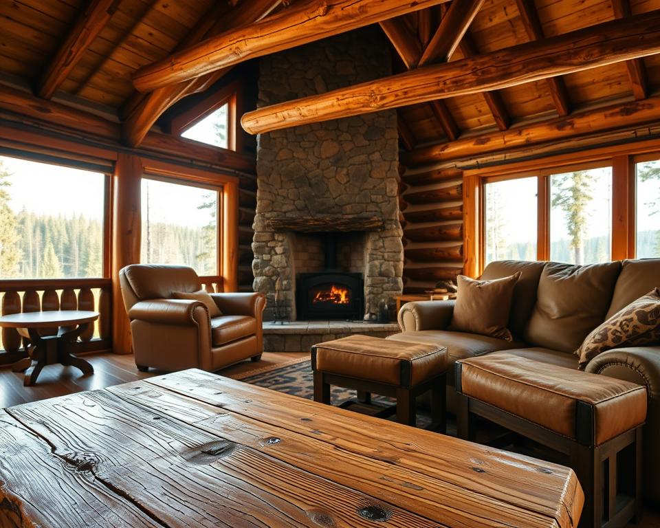 rustic furniture for log cabin