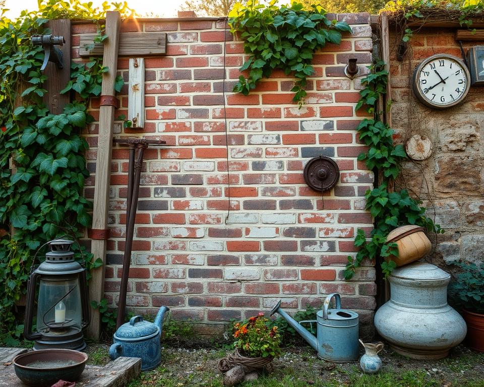 salvaged materials for garden ruin walls