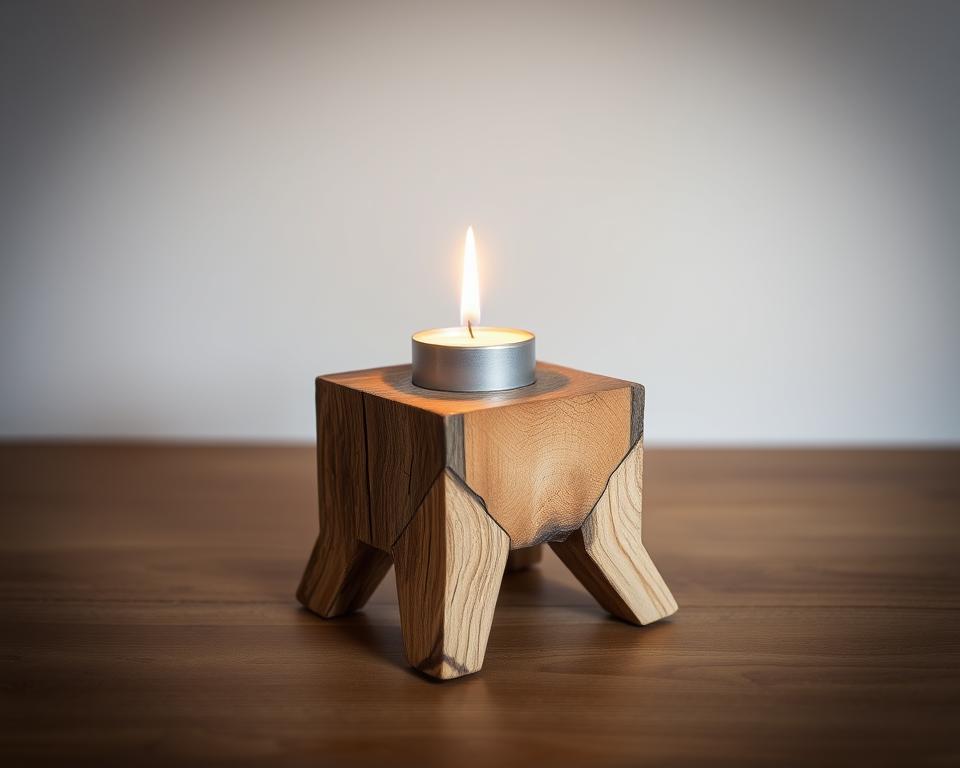 scrap wood candle holder