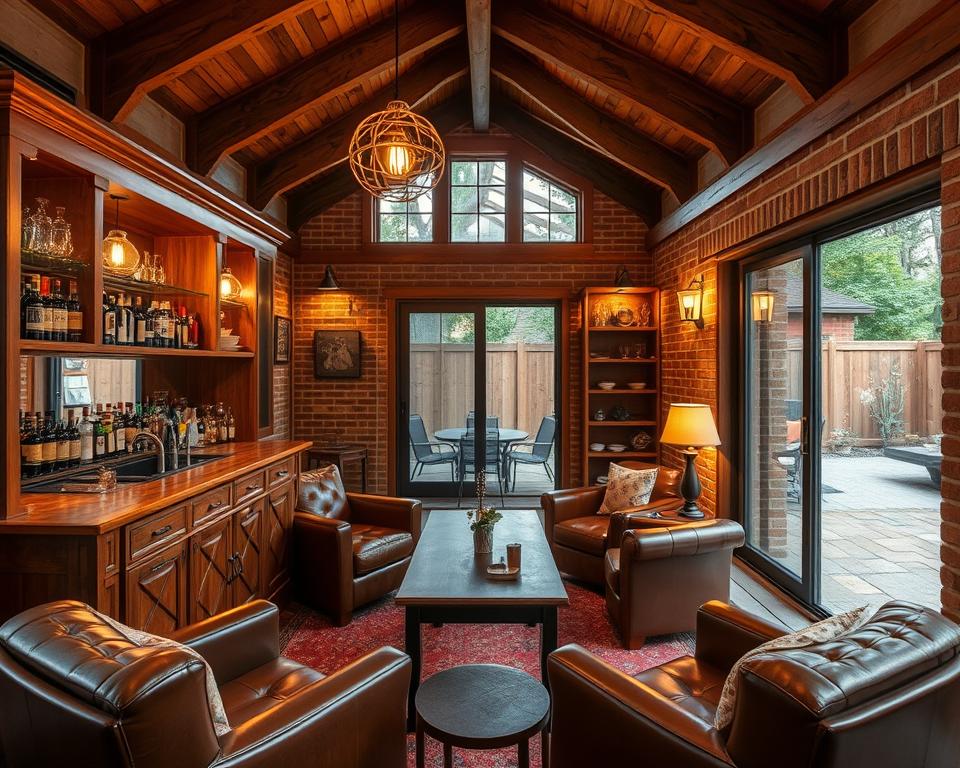 shed bar and chill-out zone layout