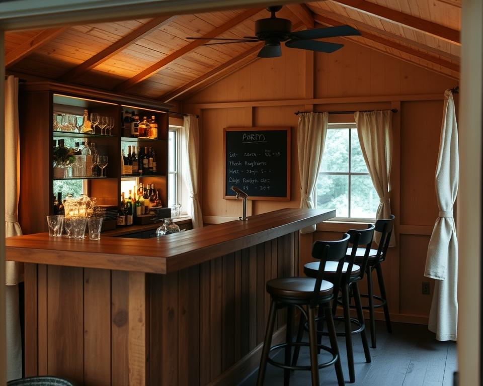 shed bar layout ideas