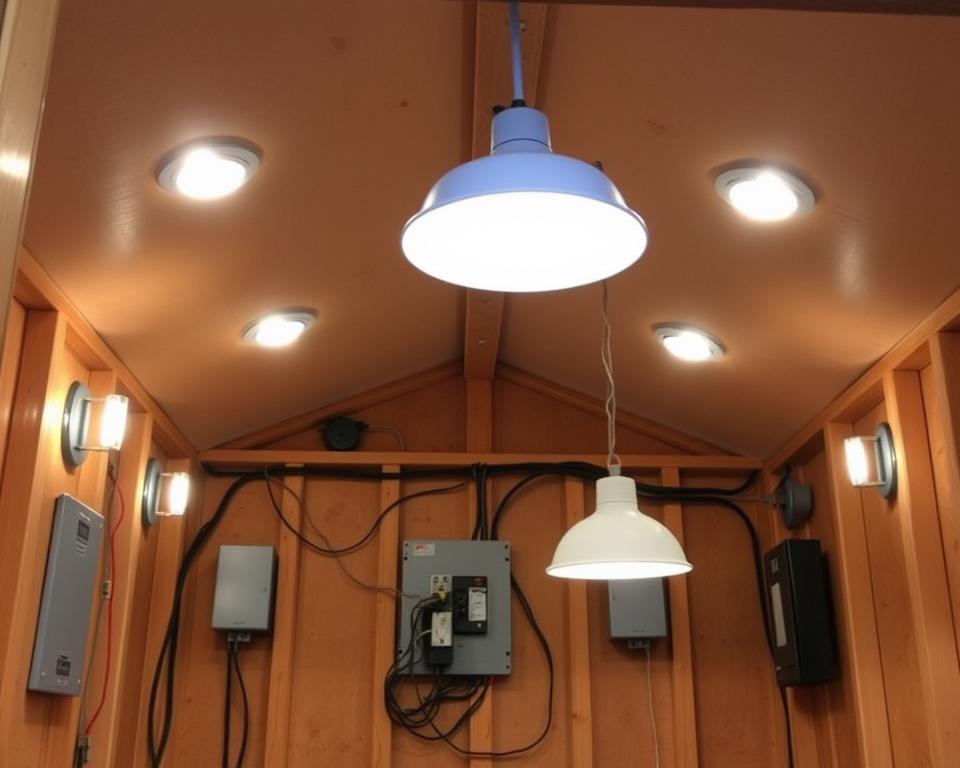 shed electrical installation and lighting