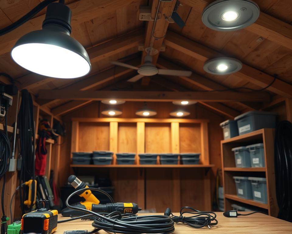 shed electrical lighting setup