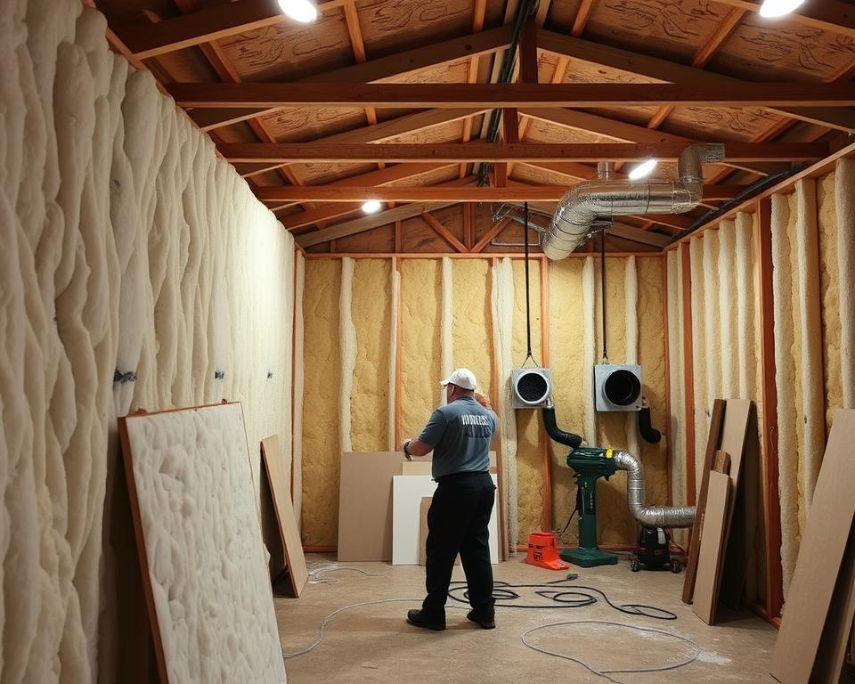shed insulation and ventilation installation