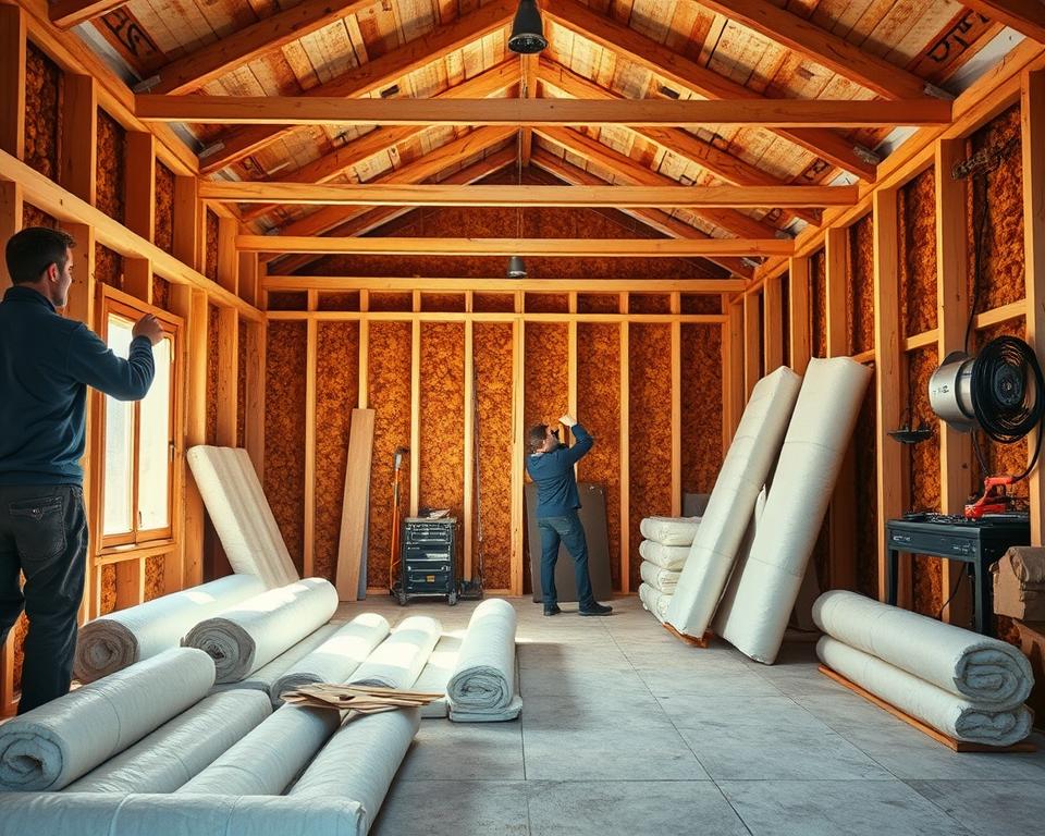 shed insulation installation