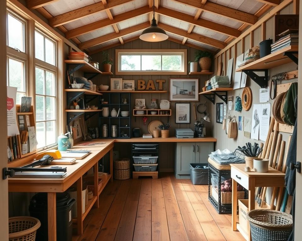 shed interior design planning