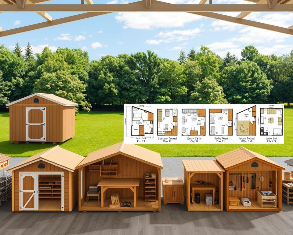 shed size options and layouts