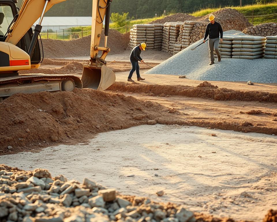 site preparation for gravel shed foundation