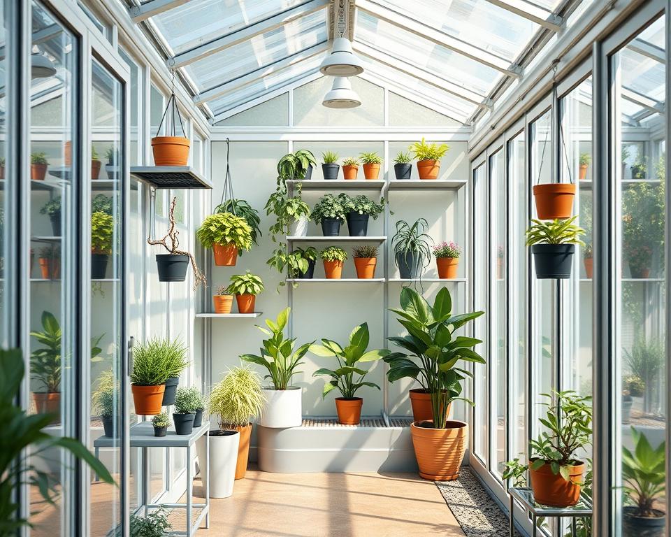small greenhouse vertical space