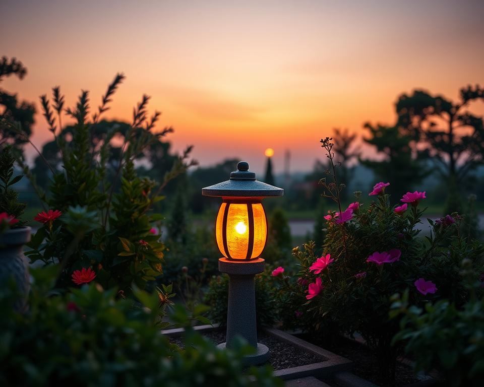 solar Japanese stone lanterns UK
