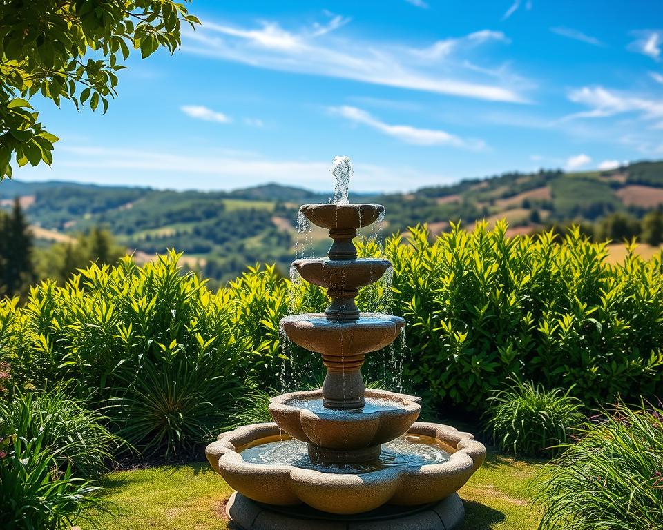 solar powered garden fountain