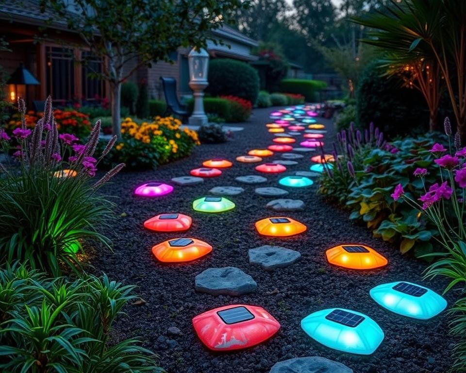 solar powered glow stones for garden