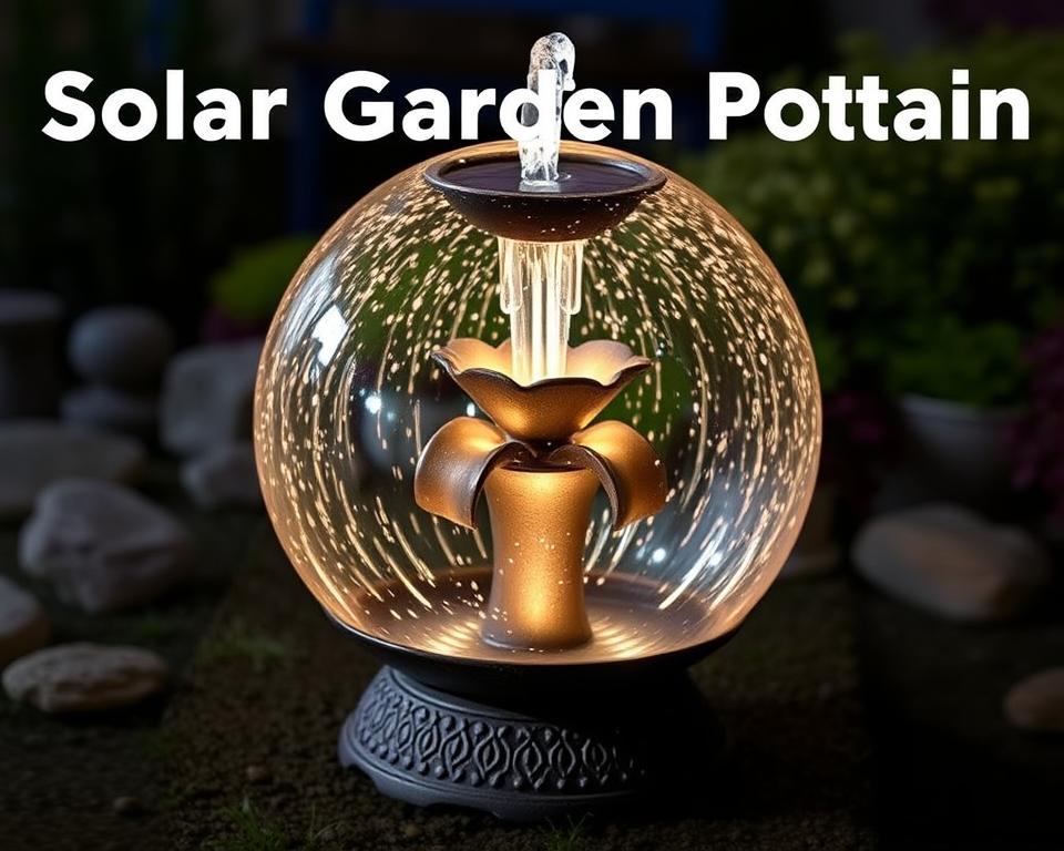 sphere bowl solar garden fountains with LED