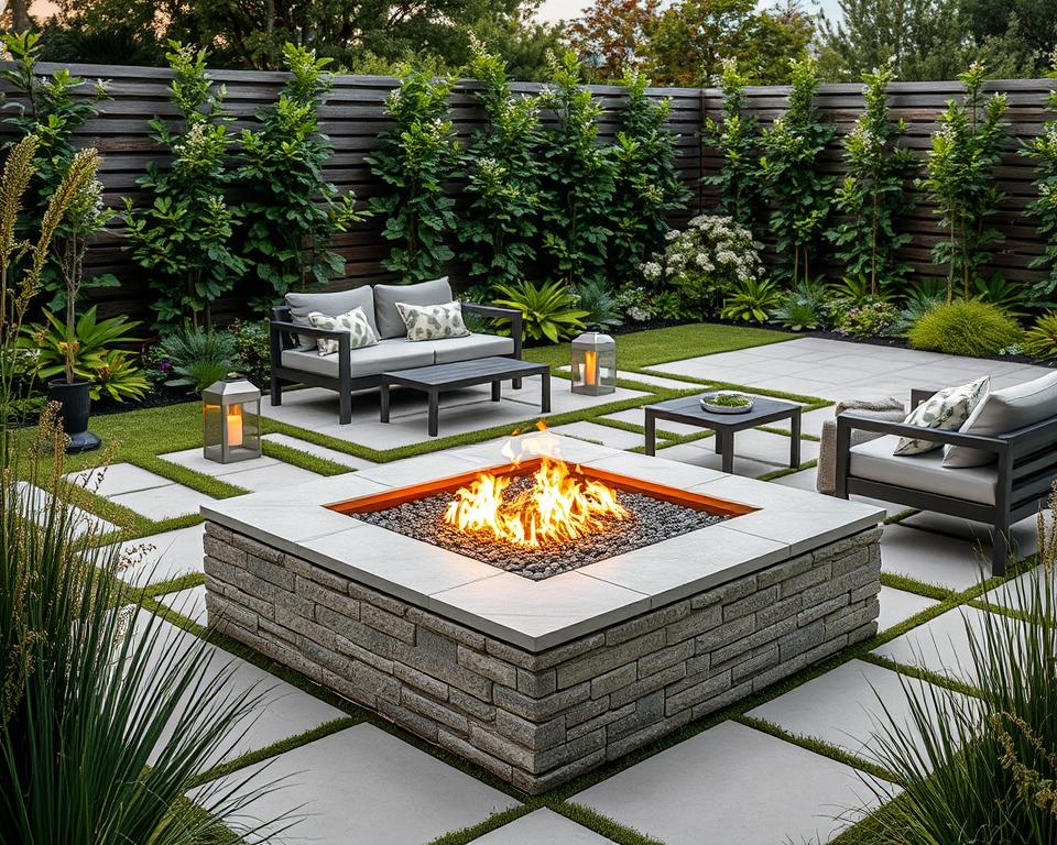 square fire pit ideas