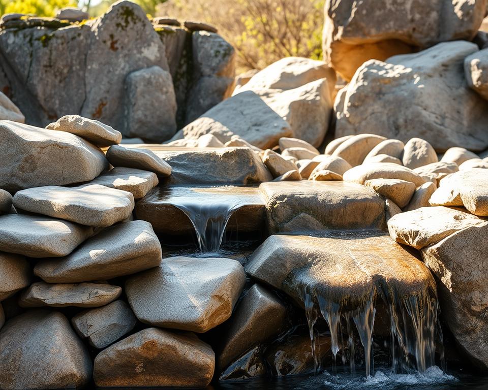 stone arrangement for water flow