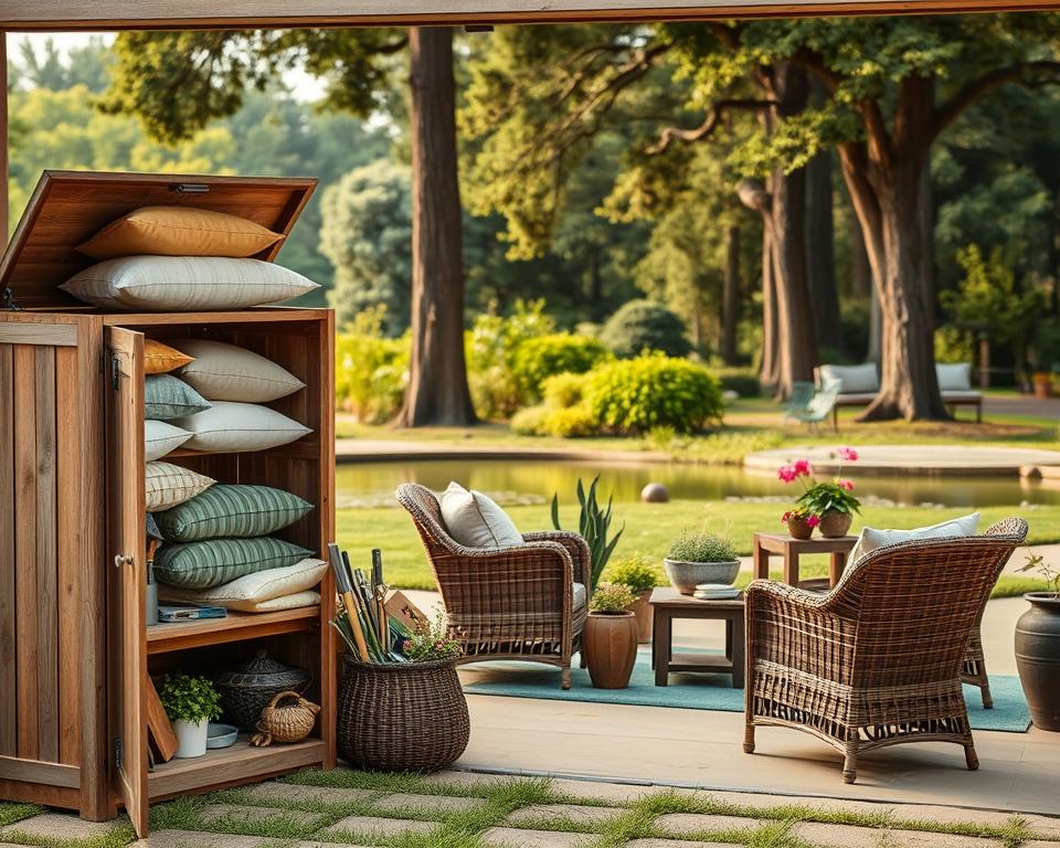 strategic outdoor furniture storage