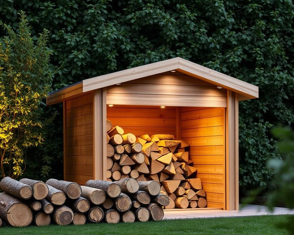 stylish log store design