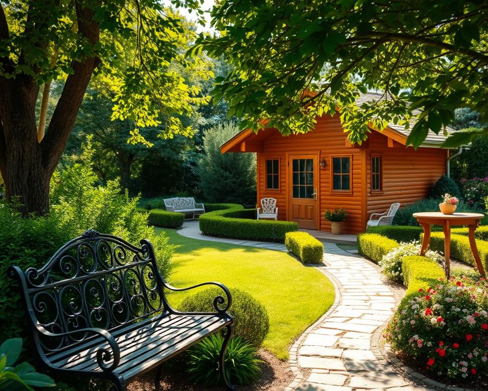 summer house privacy in garden