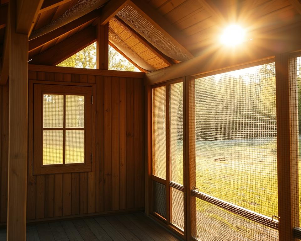 summerhouse ventilation with mesh screens