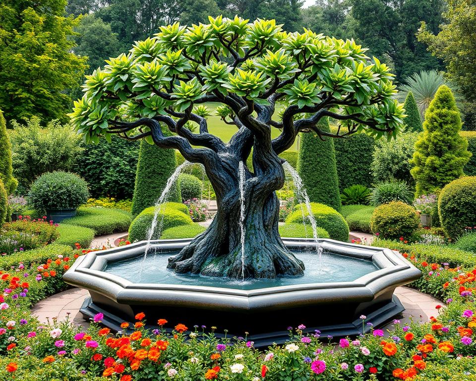 tree fountain garden ideas