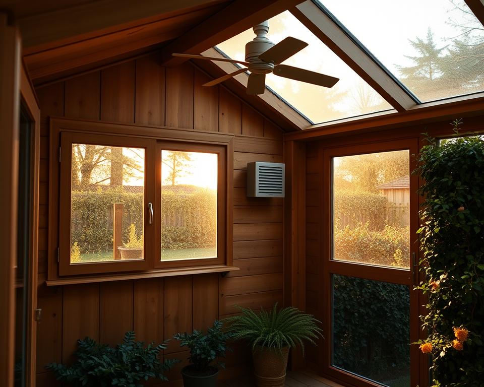ventilation and moisture control for garden cabin