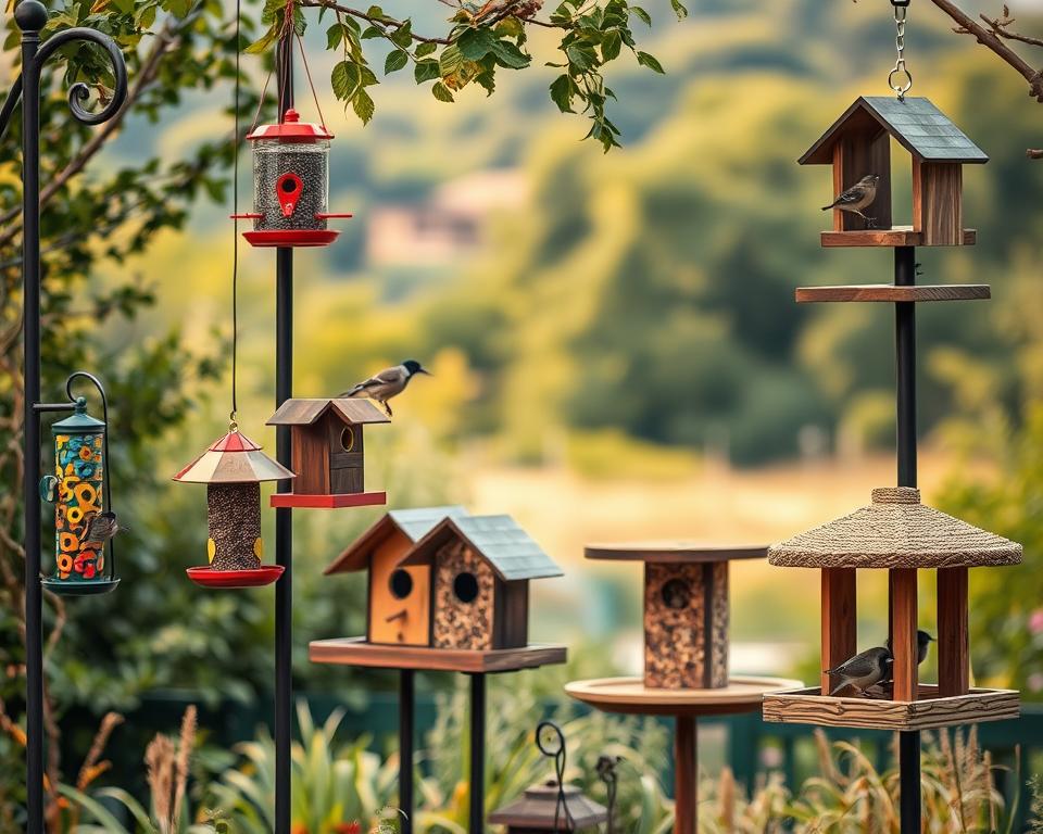 vertical bird feeders and nesting aids