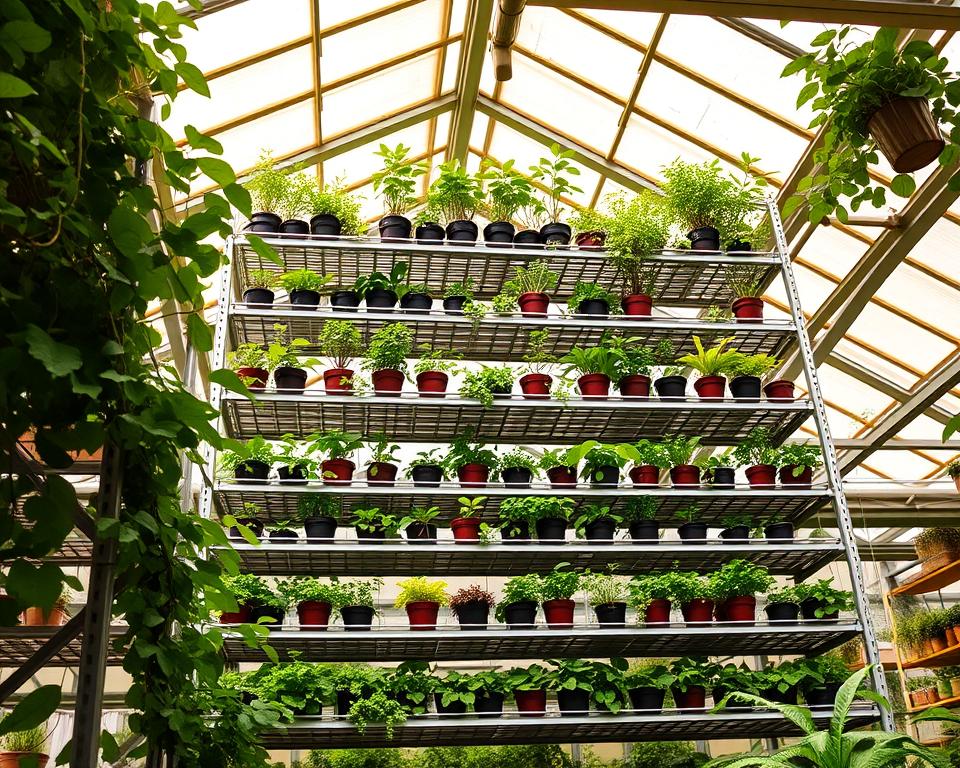 vertical greenhouse shelving