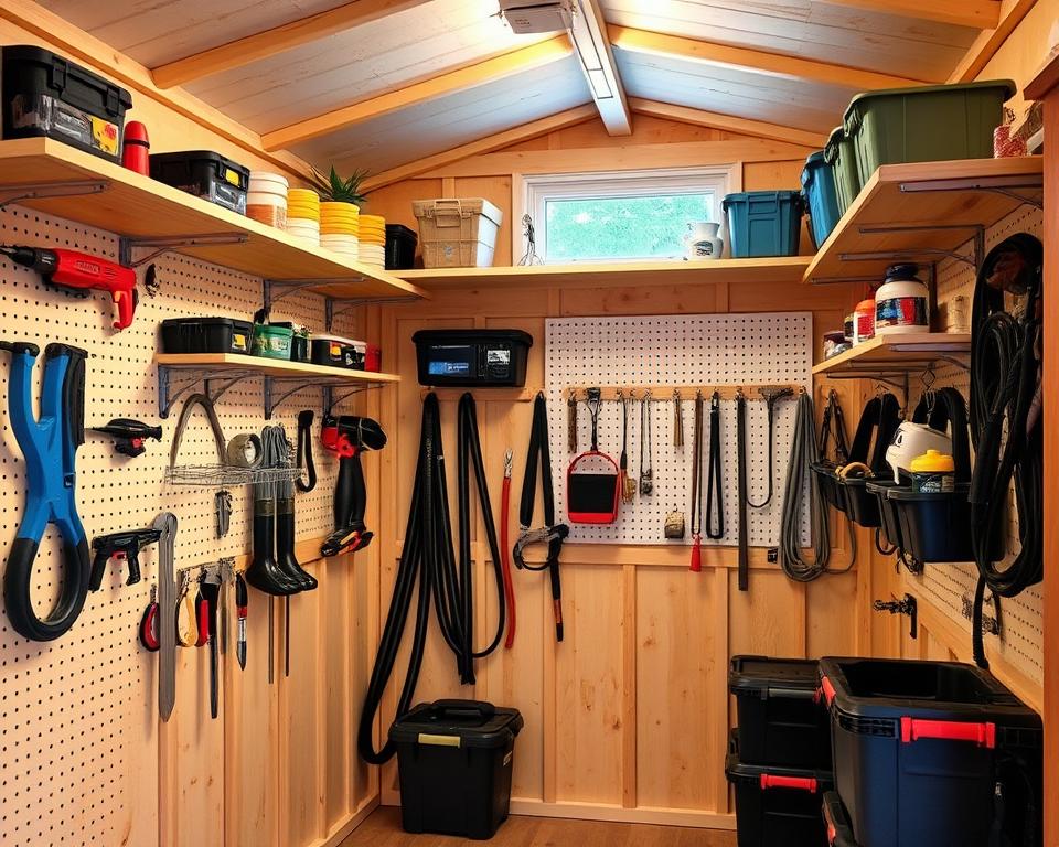 vertical shed storage ideas