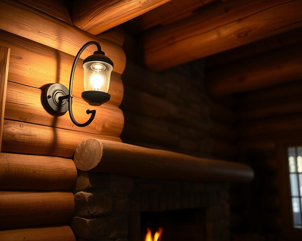 wall sconces in log cabin lighting