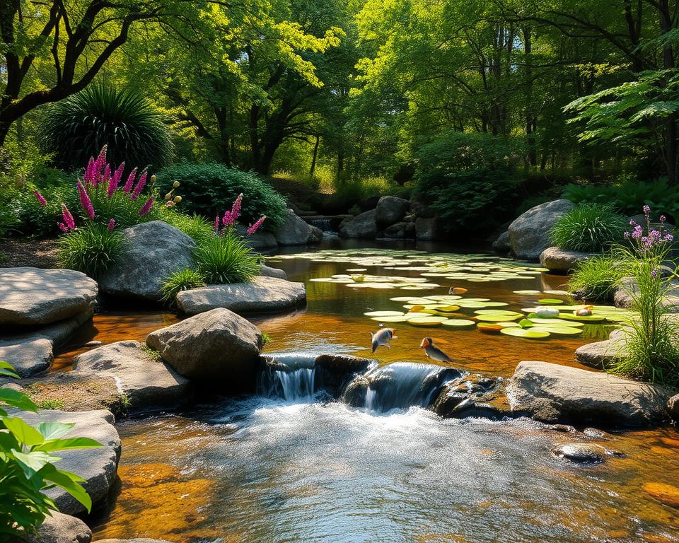 water feature for wildlife garden