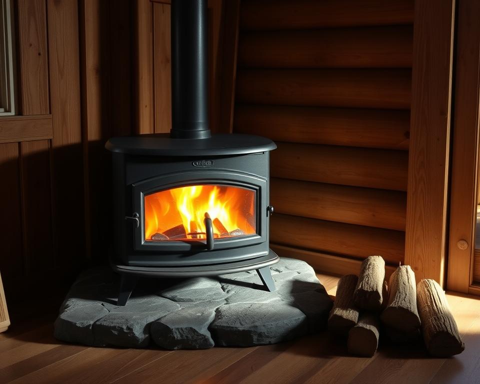wood-burning stove installation