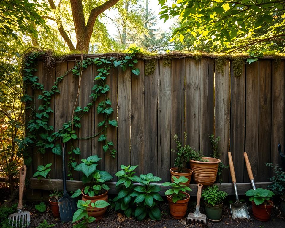 wooden garden wall design