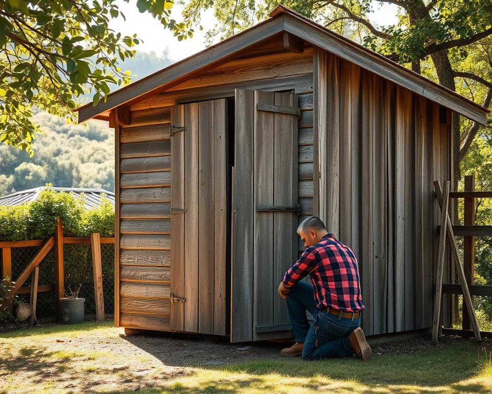 wooden shed repair and protection