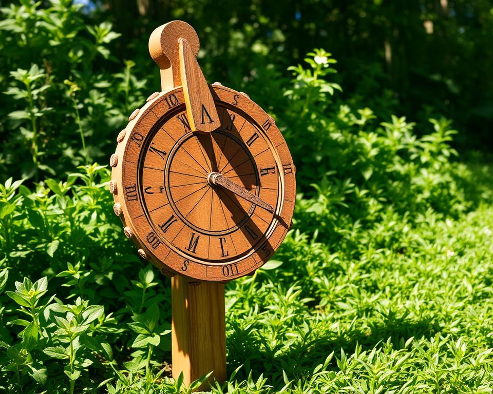 wooden sundial
