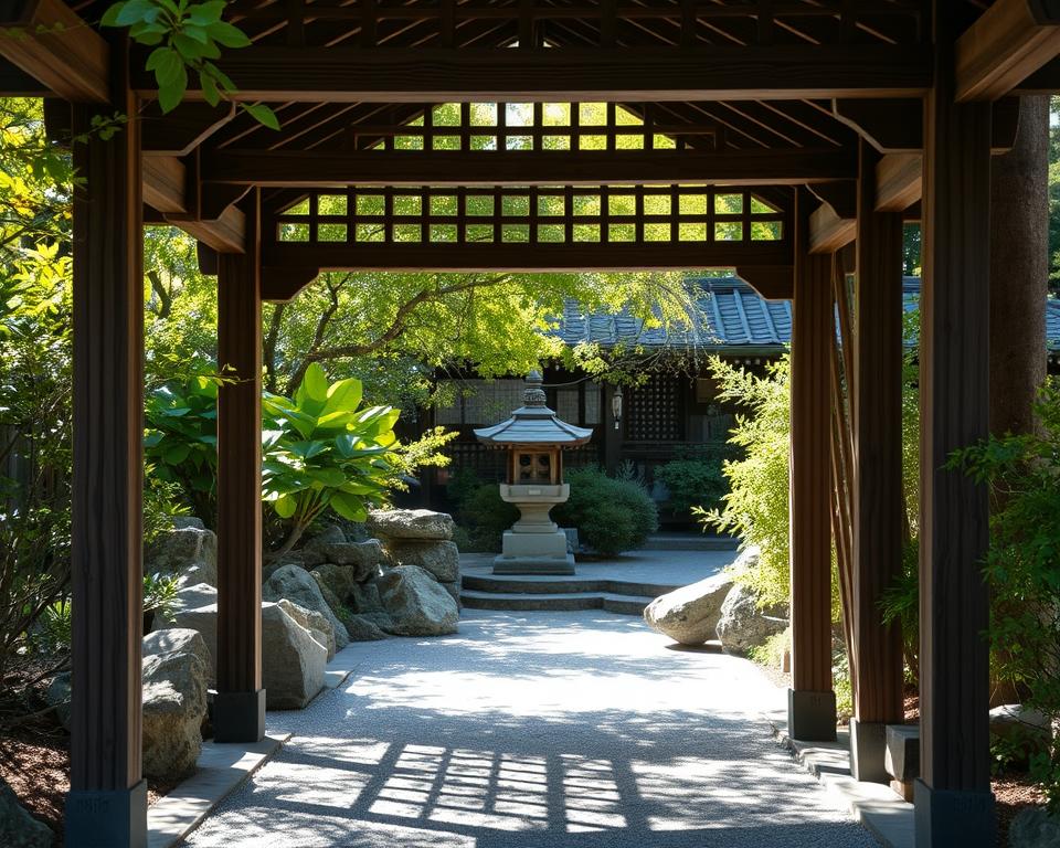 zen asian garden archway