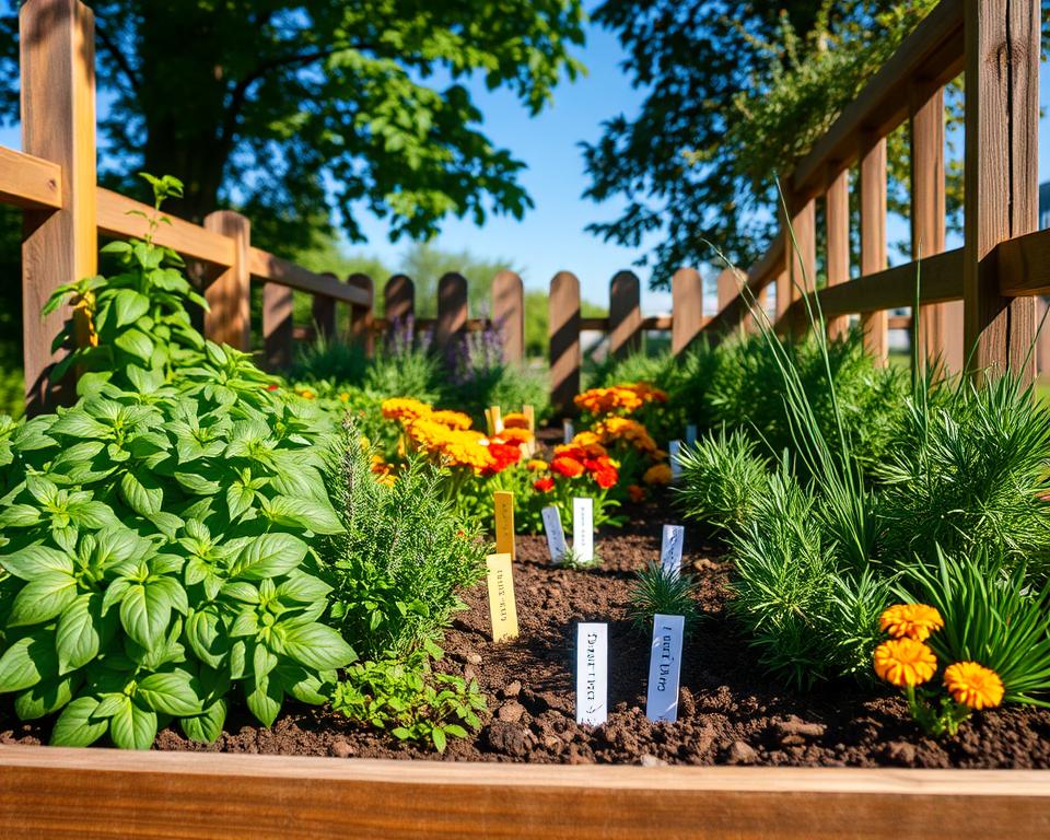 Companion Planting Herbs in Raised Garden