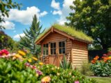 Discover the benefits of a green roof on a wooden garden shed