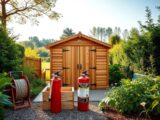 Fire protection measures for a wooden garden shed
