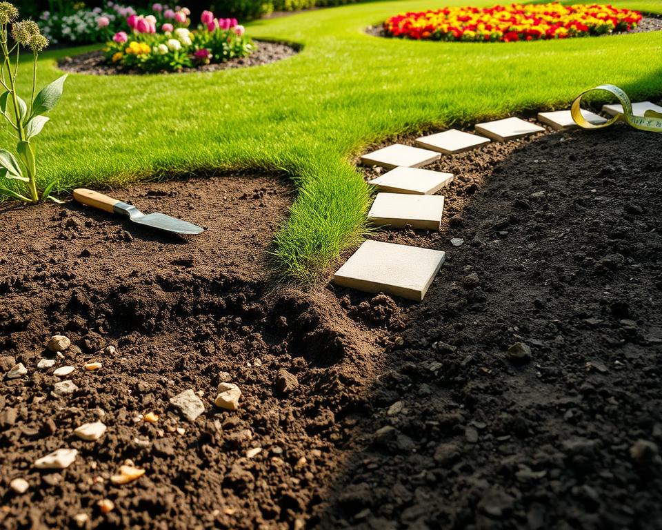Garden Path Edging Ground Preparation