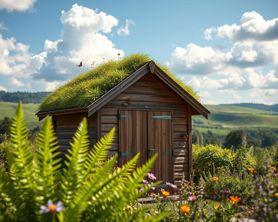 Green Roof Benefits for Wooden Garden Shed