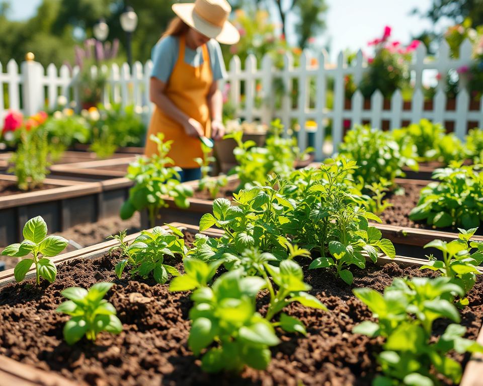 Herb Planting in Raised Beds