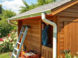 How do you install a gutter on a garden shed?