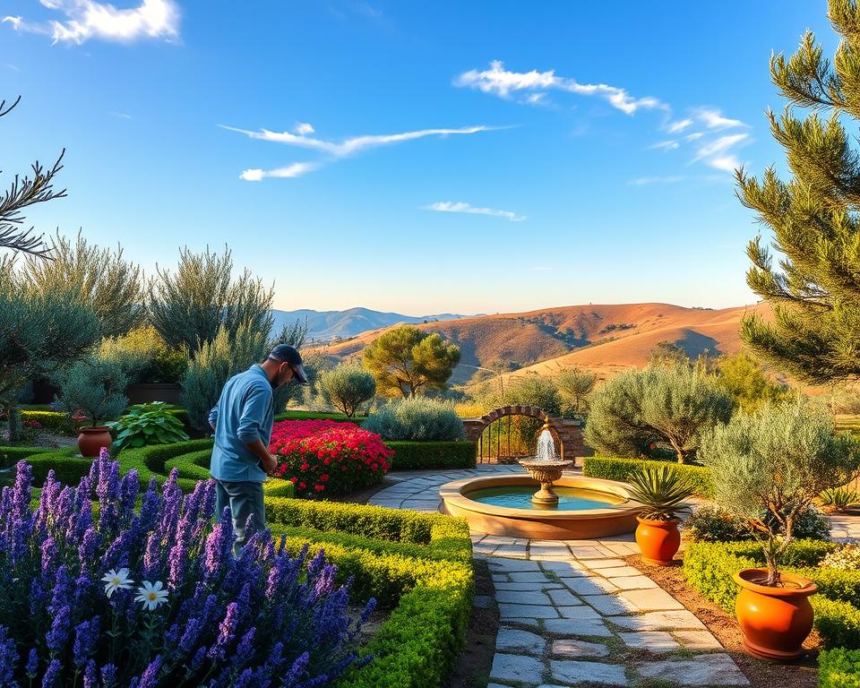 Mediterranean garden upkeep