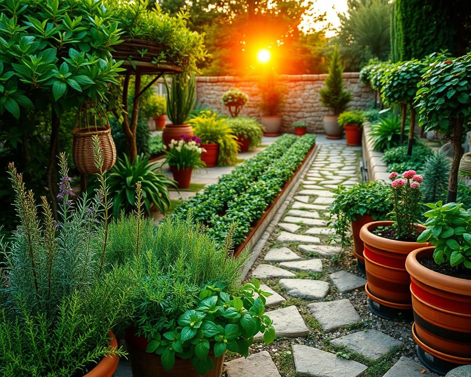 Mediterranean herb garden