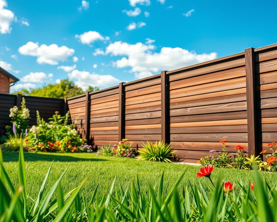 Modern Composite Fencing in UK Garden
