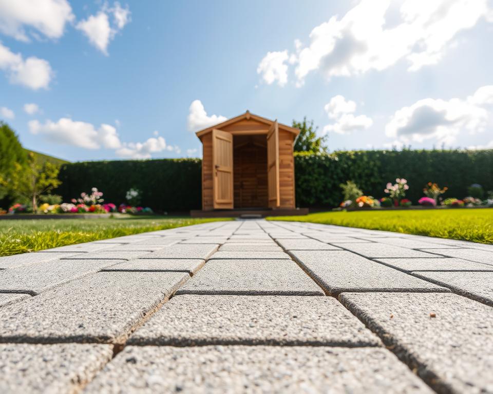 Paving Slab Base for Garden Shed