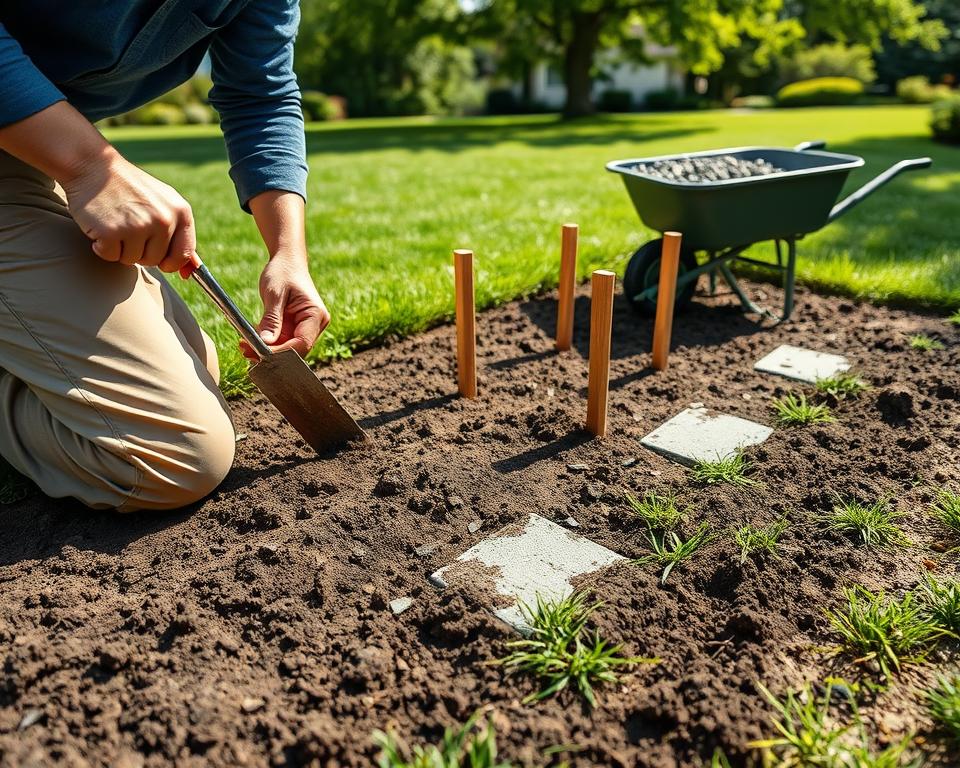 Professional Lawn Edging Base Preparation